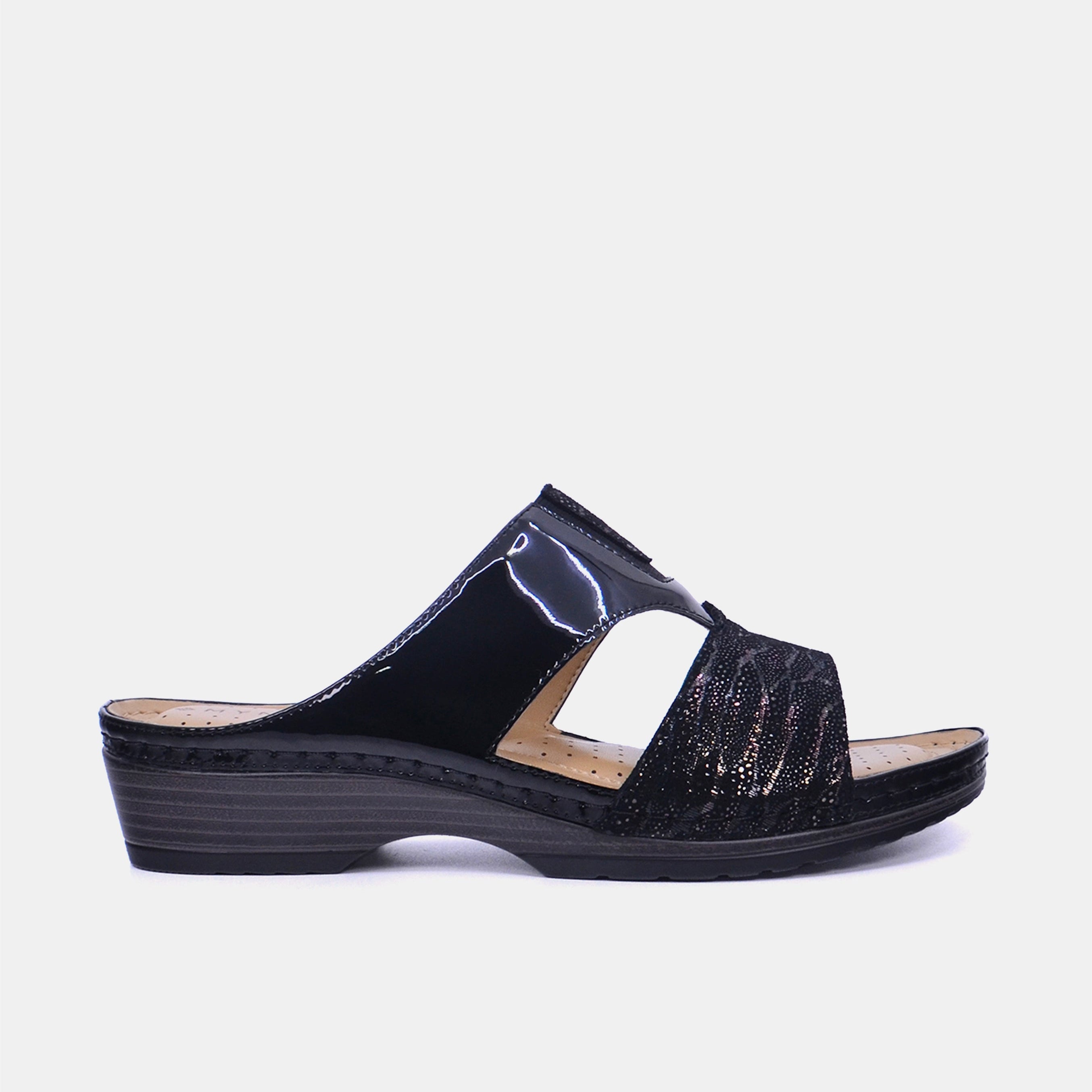 Mynaal Women's flat sandal- 88998-6 -Black