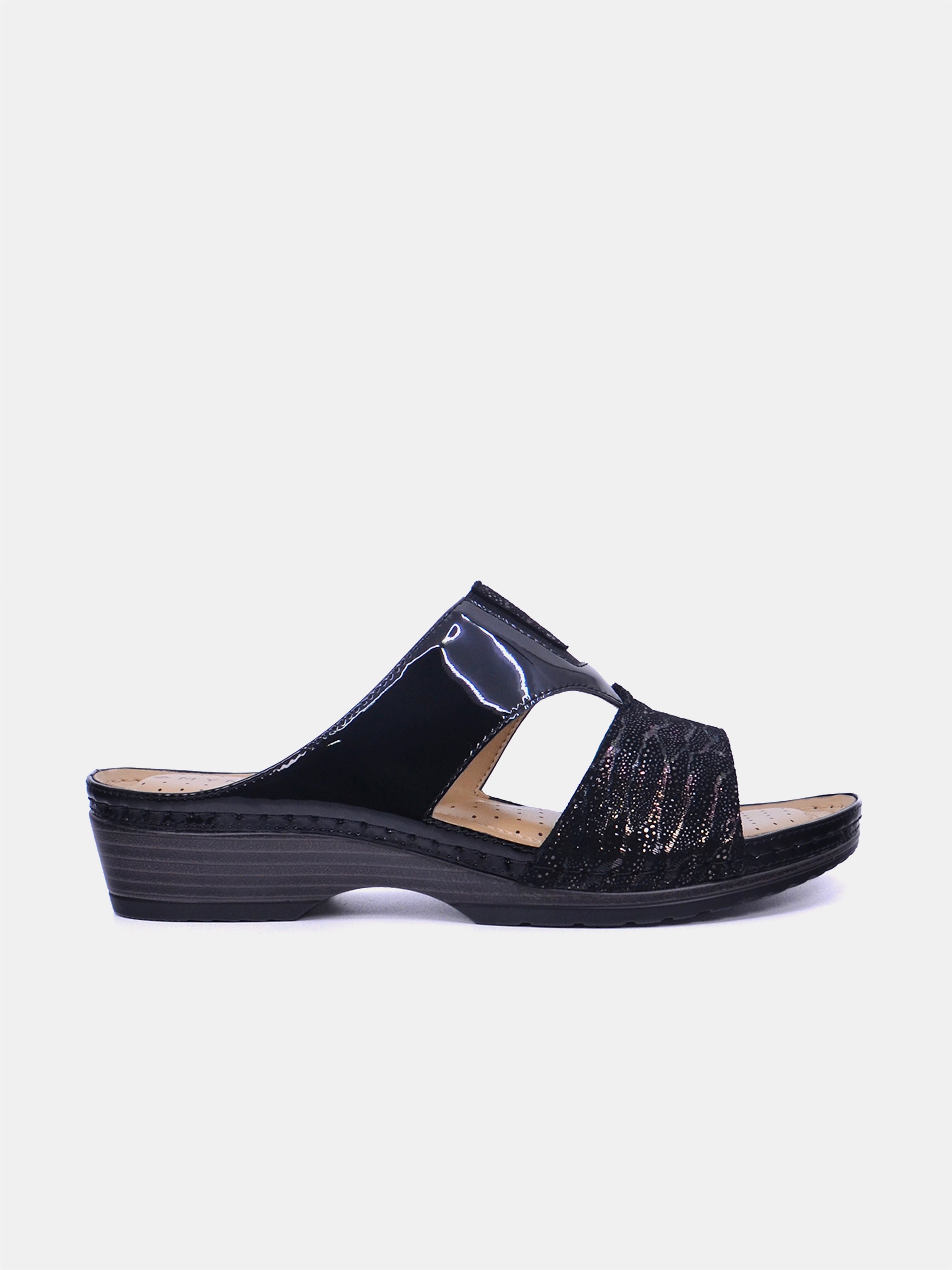 Mynaal Women's flat sandal- 88998-6 -Black