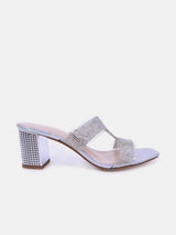 Women's sandal with embellished block heels - 15C1596-10