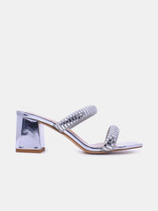 Mynaal Women's block-heel embellishment sandal-3U888-6-Silver