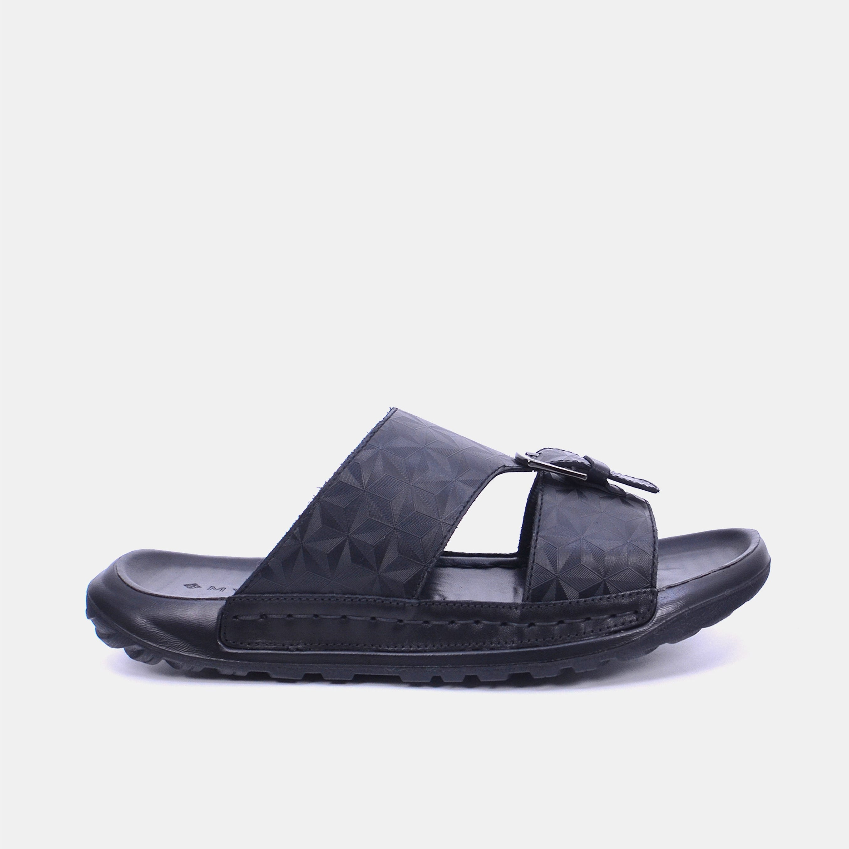 Mynaal Men's flat sandal -  23218-3  - Black