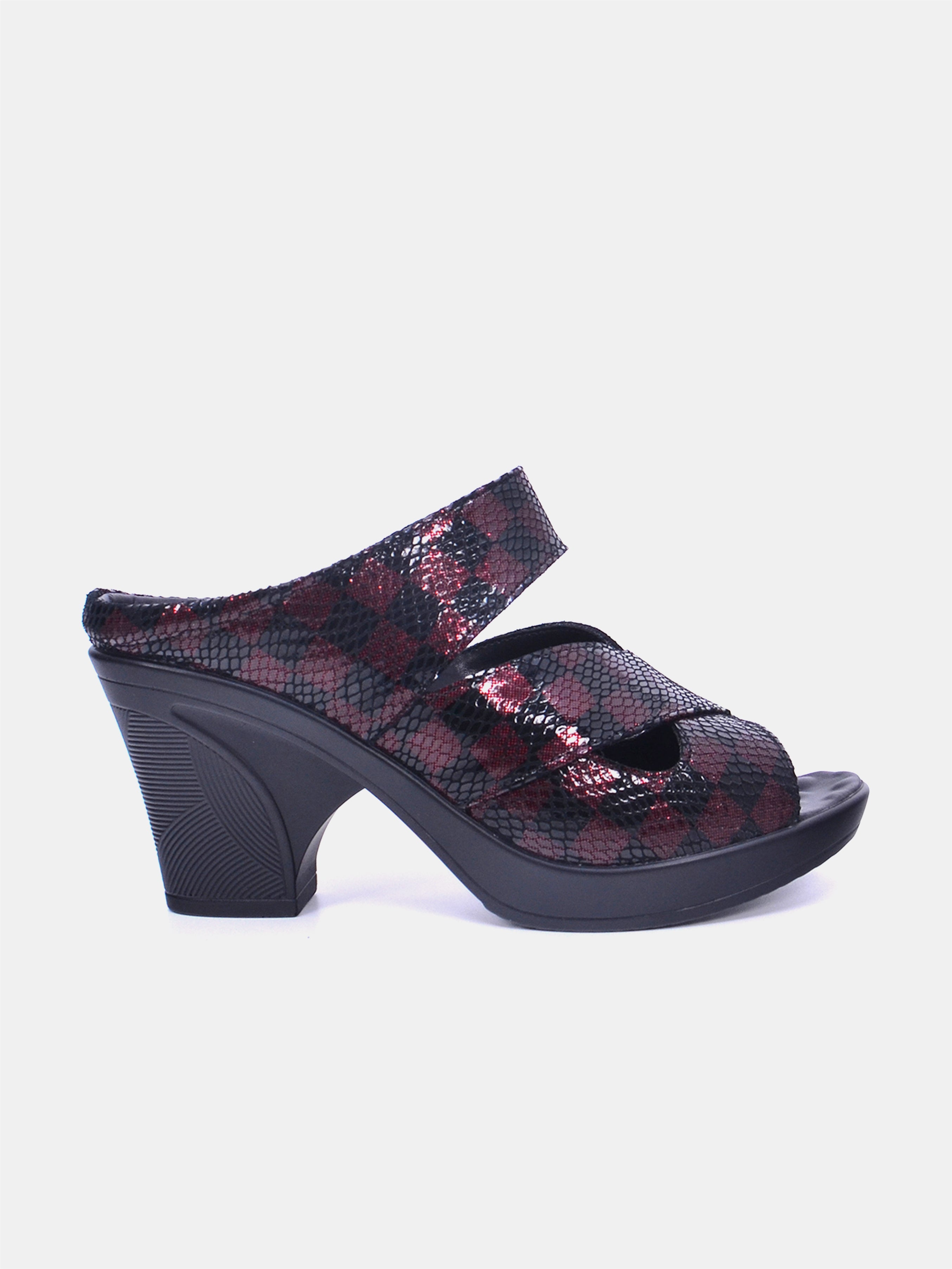 Mynaal Women's block heel sandal- 2407-31 -Maroon