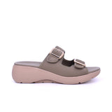 Women's slide sandal with buckles - 214RJ533