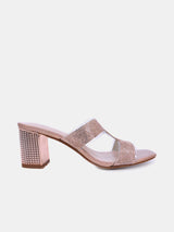 Women's sandal with embellished block heels - 15C1596-10