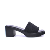 Women's block-heel sandal with textured strap - 414RJ607