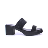 Women's block-heel sandal with embellished straps - 414RJ609