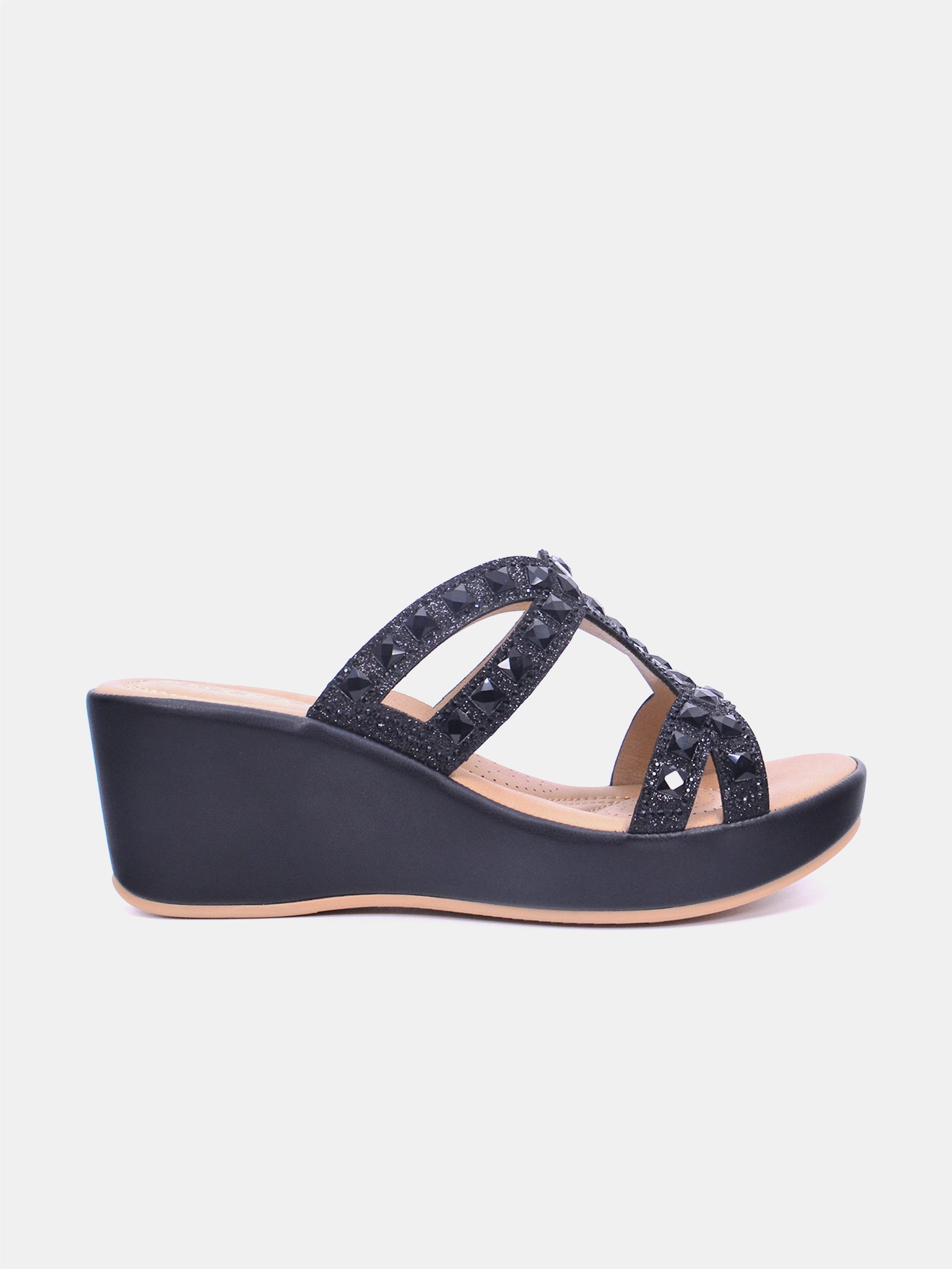 Mynaal Women's wedge heel sandal-3F8730-96-Black