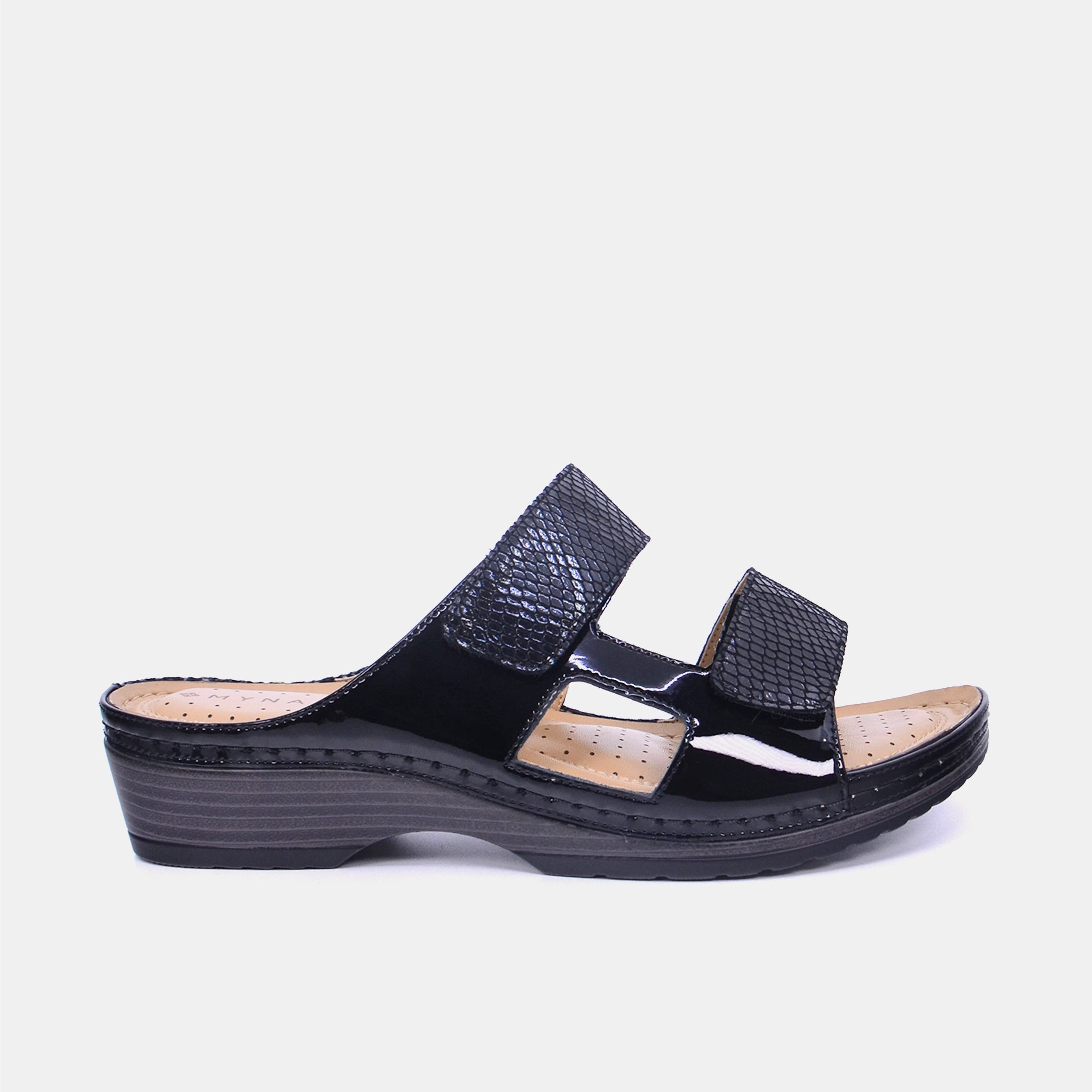 Mynaal Women's flat sandal- 30059-13 -Black