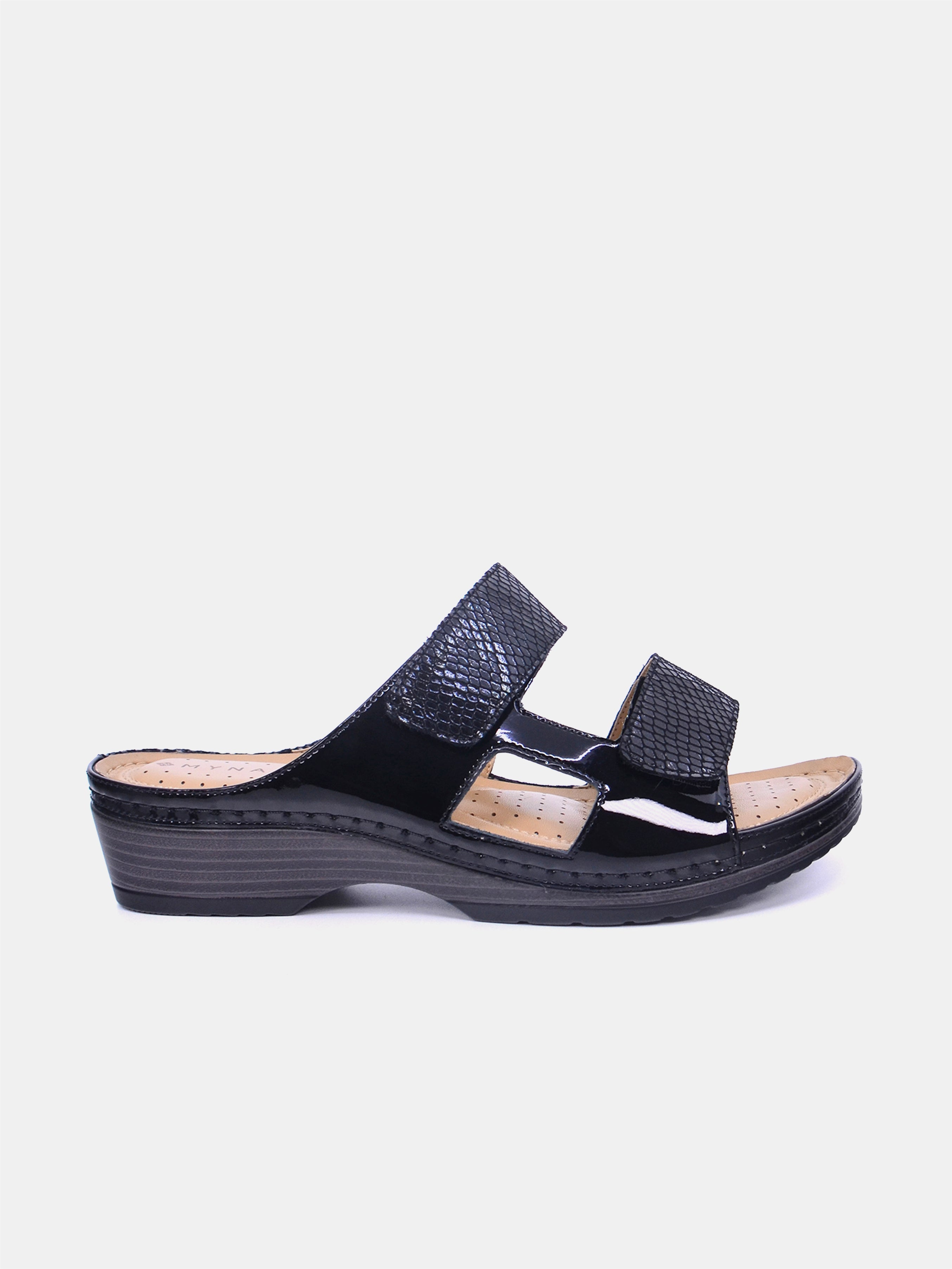Mynaal Women's flat sandal- 30059-13 -Black