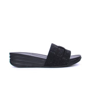 Mynaal Women's slide sandal with cutout straps-414RJ901-Black