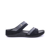 Women's wedge sandal with embellished straps - 414RJ27E