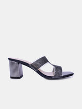 Women's sandal with embellished block heels - 15C1596-10