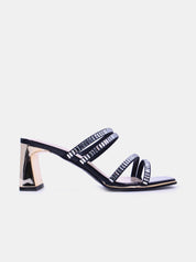 Mynaal Women's block heel sandal-18F696-19-Black