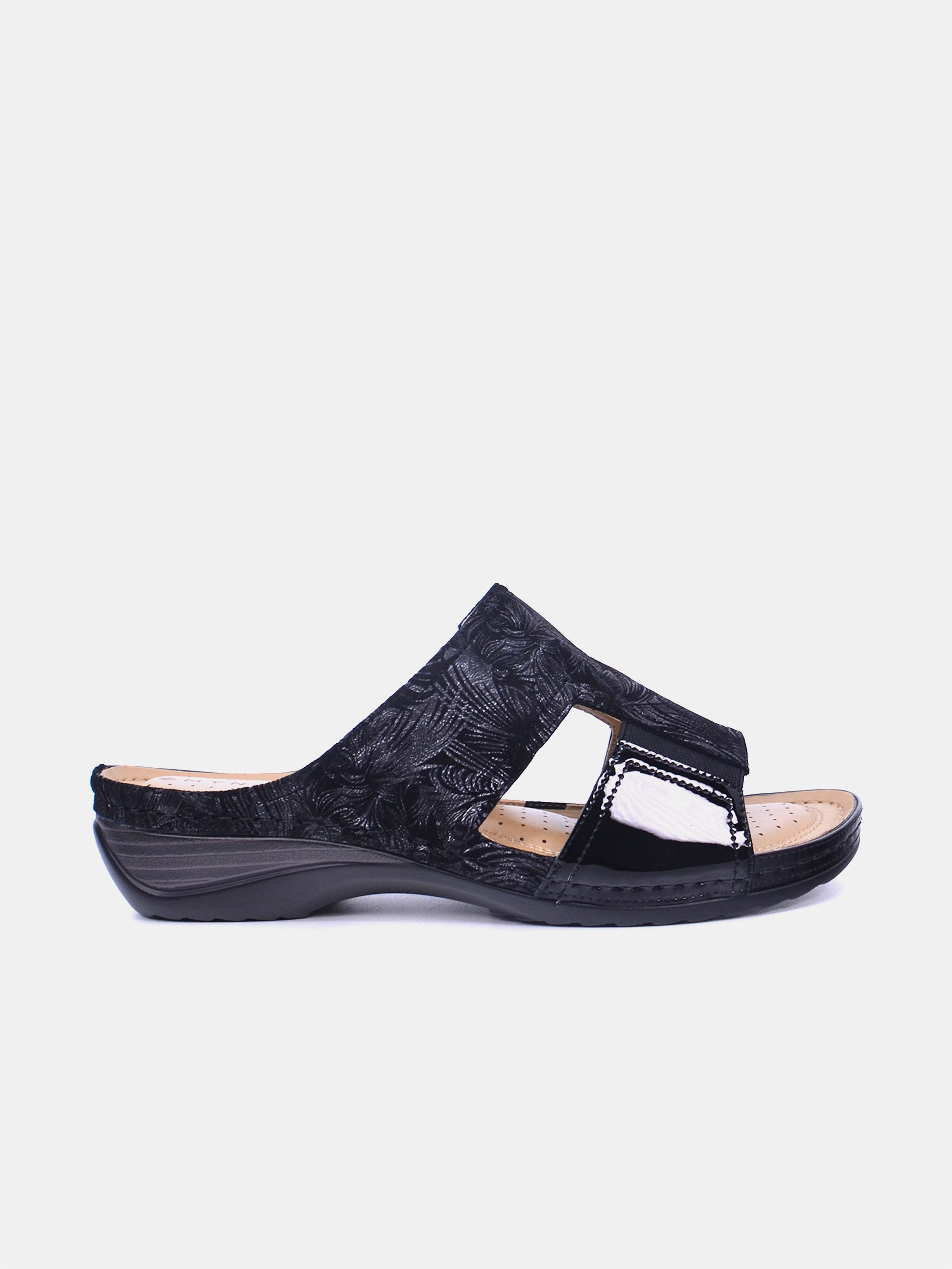 Mynaal Women's flat sandal- 88909-60 -Black