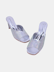Mynaal Women's pencil heel sandal-18F9817-51-Silver