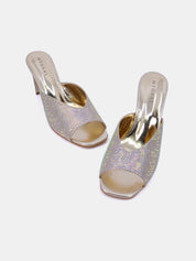 Mynaal Women's pencil heel sandal-18F9817-51-Gold