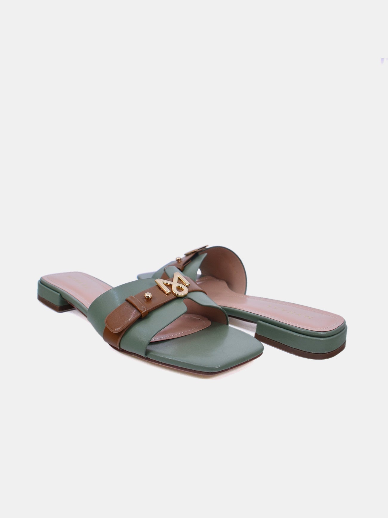 Mynaal Women's flat sandal-10G3753-6-Green