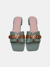 Mynaal Women's flat sandal-10G3753-6-Green