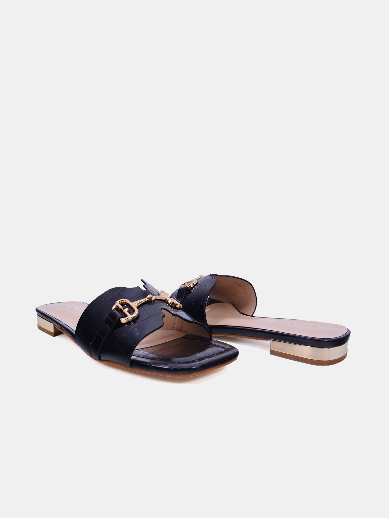 Mynaal Women's flat sandal-2G436-1-Black