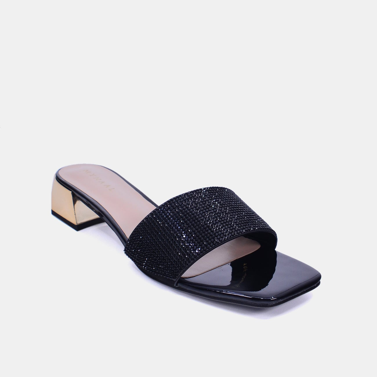 Mynaal Women's block heel sandal-18F4088-15-Black