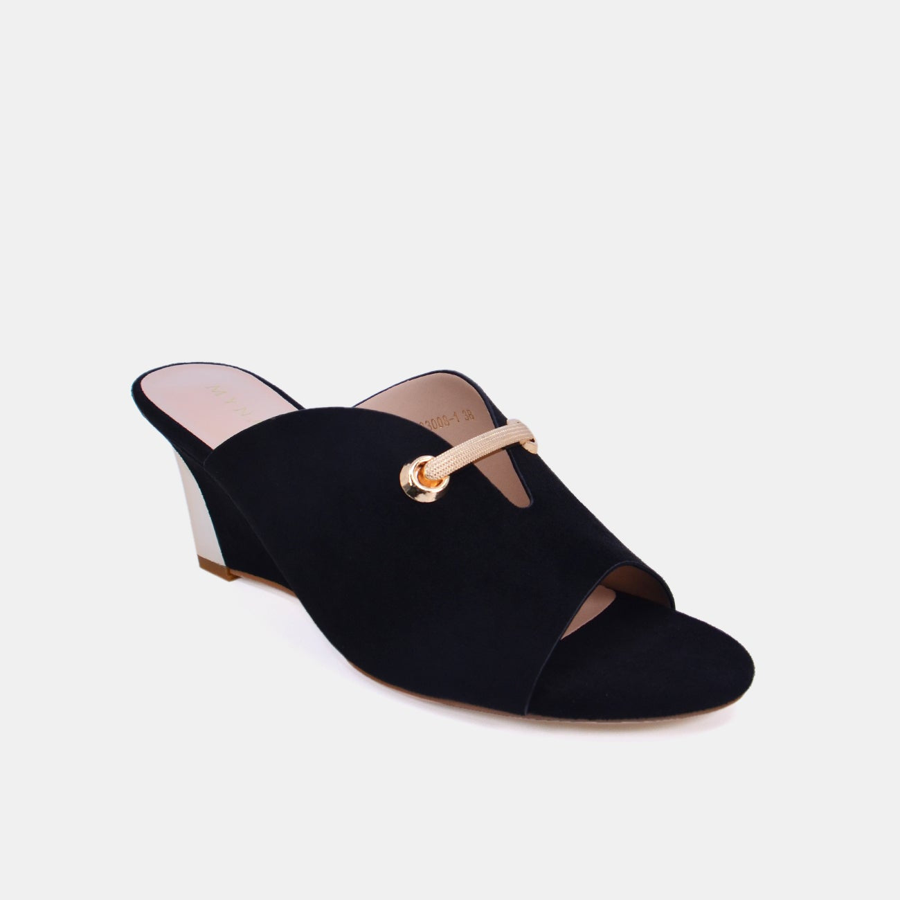 Mynaal Women's wedge heel sandal-2G3008-1-Black