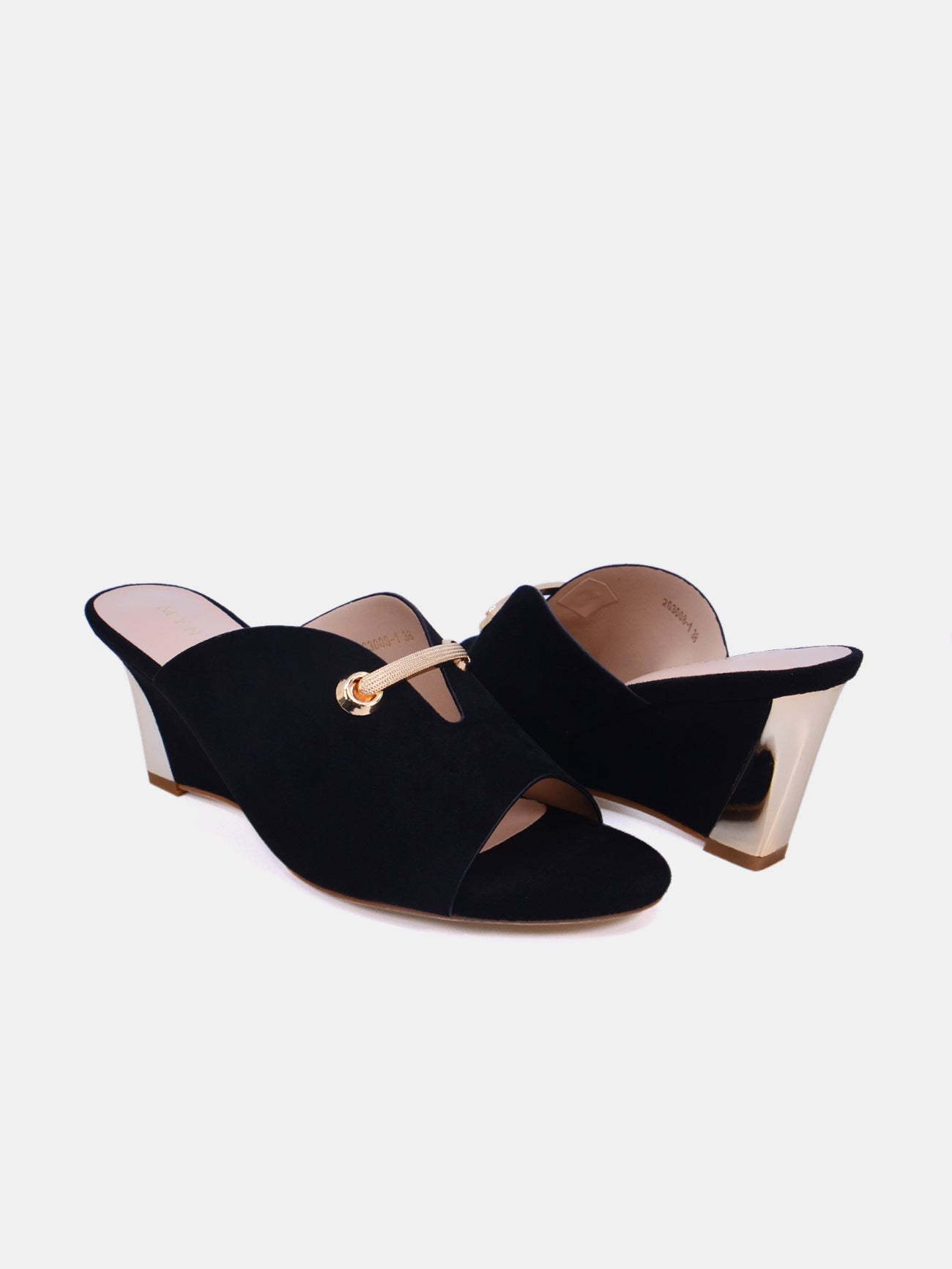 Mynaal Women's wedge heel sandal-2G3008-1-Black