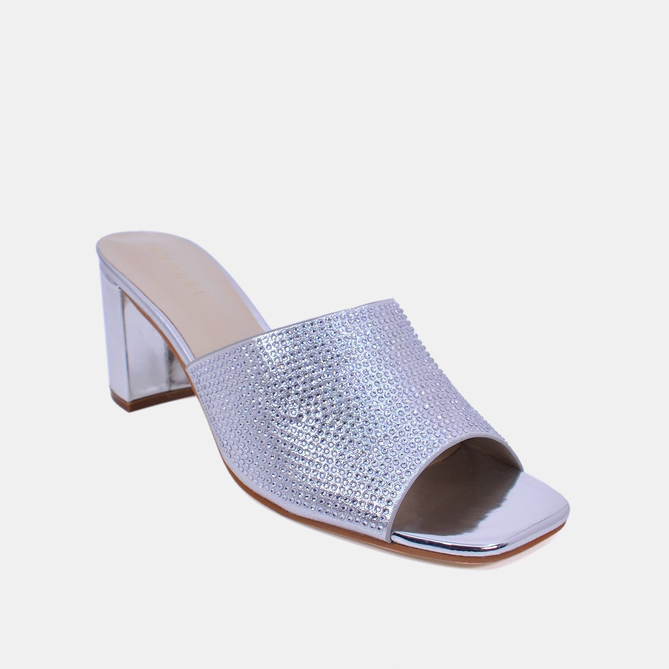 Mynaal Women's block heel sandal-18F8845-1-Silver