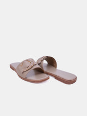 Mynaal Women's flat buckle sandal-3U888-6-Beige