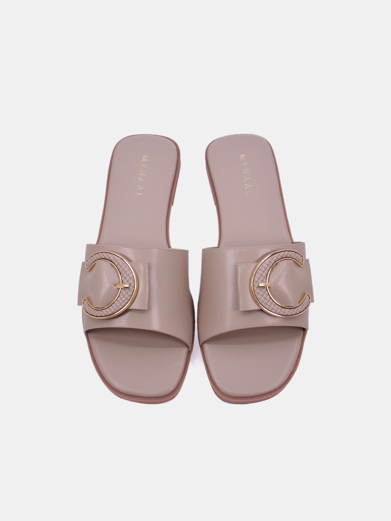 Mynaal Women's flat buckle sandal-3U888-6-Beige