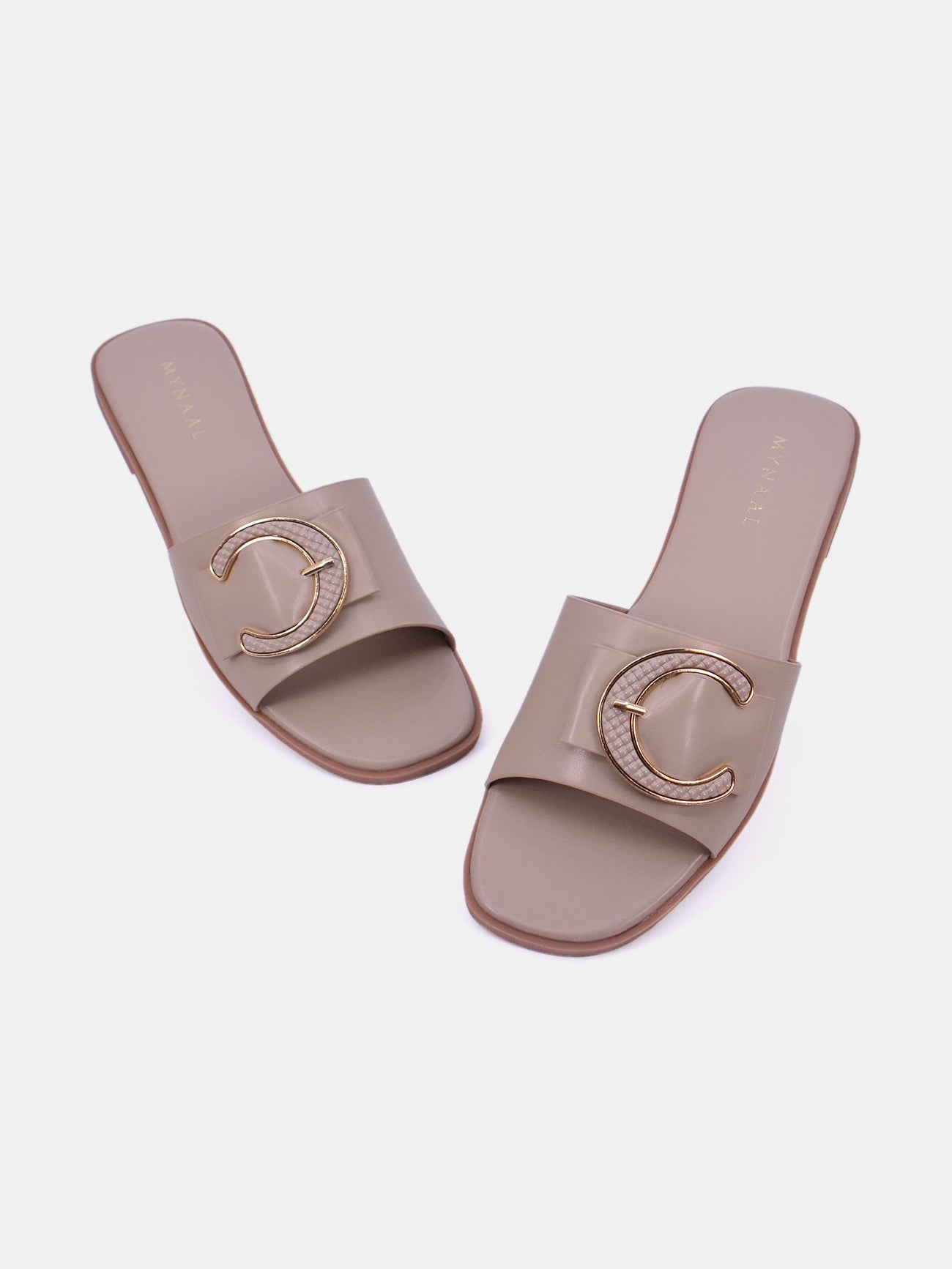 Mynaal Women's flat buckle sandal-3U888-6-Beige