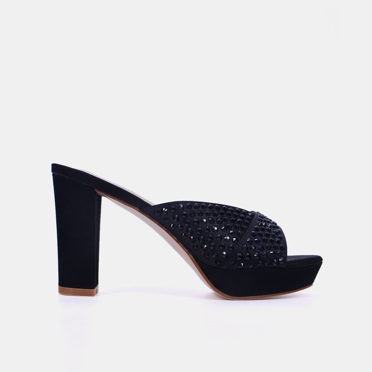 Mynaal Women's platform sandal with crystals-8TV1-240-Black