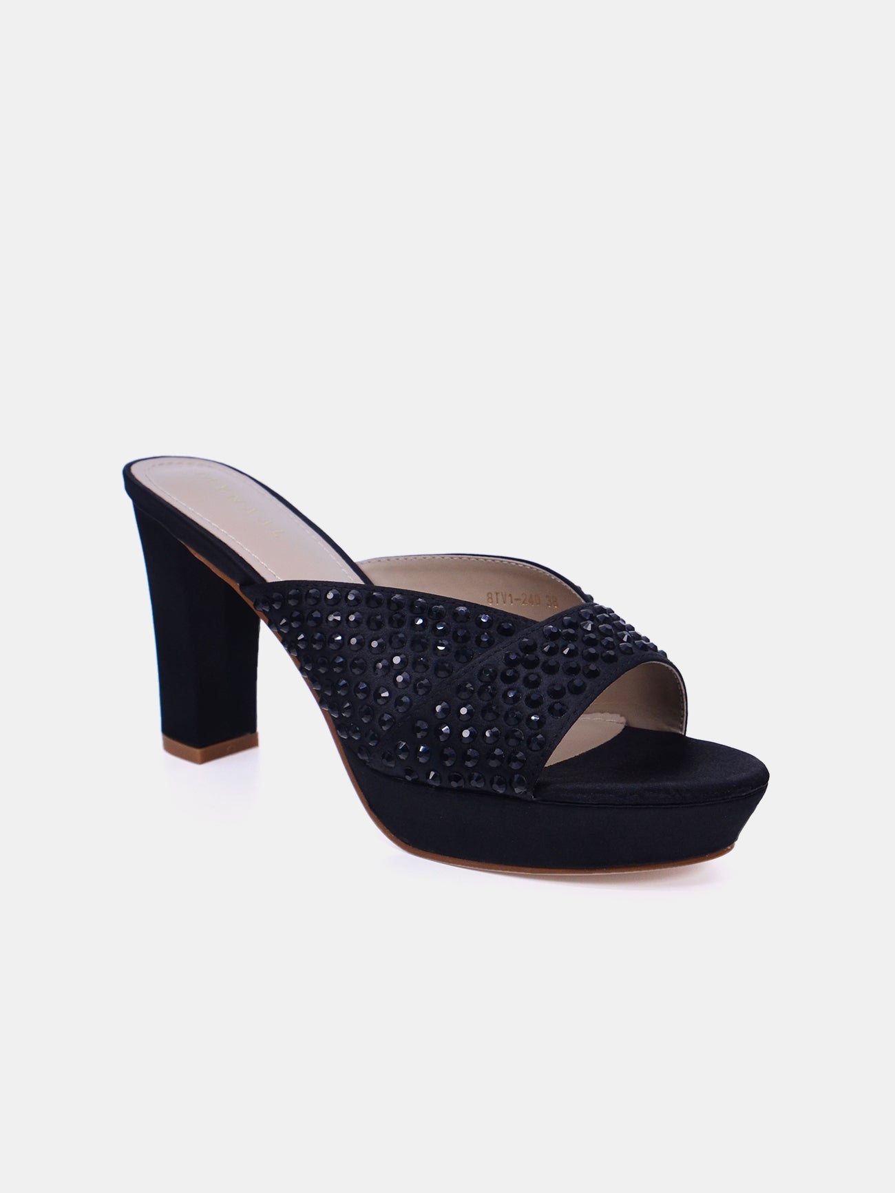 Mynaal Women's platform sandal with crystals-8TV1-240-Black