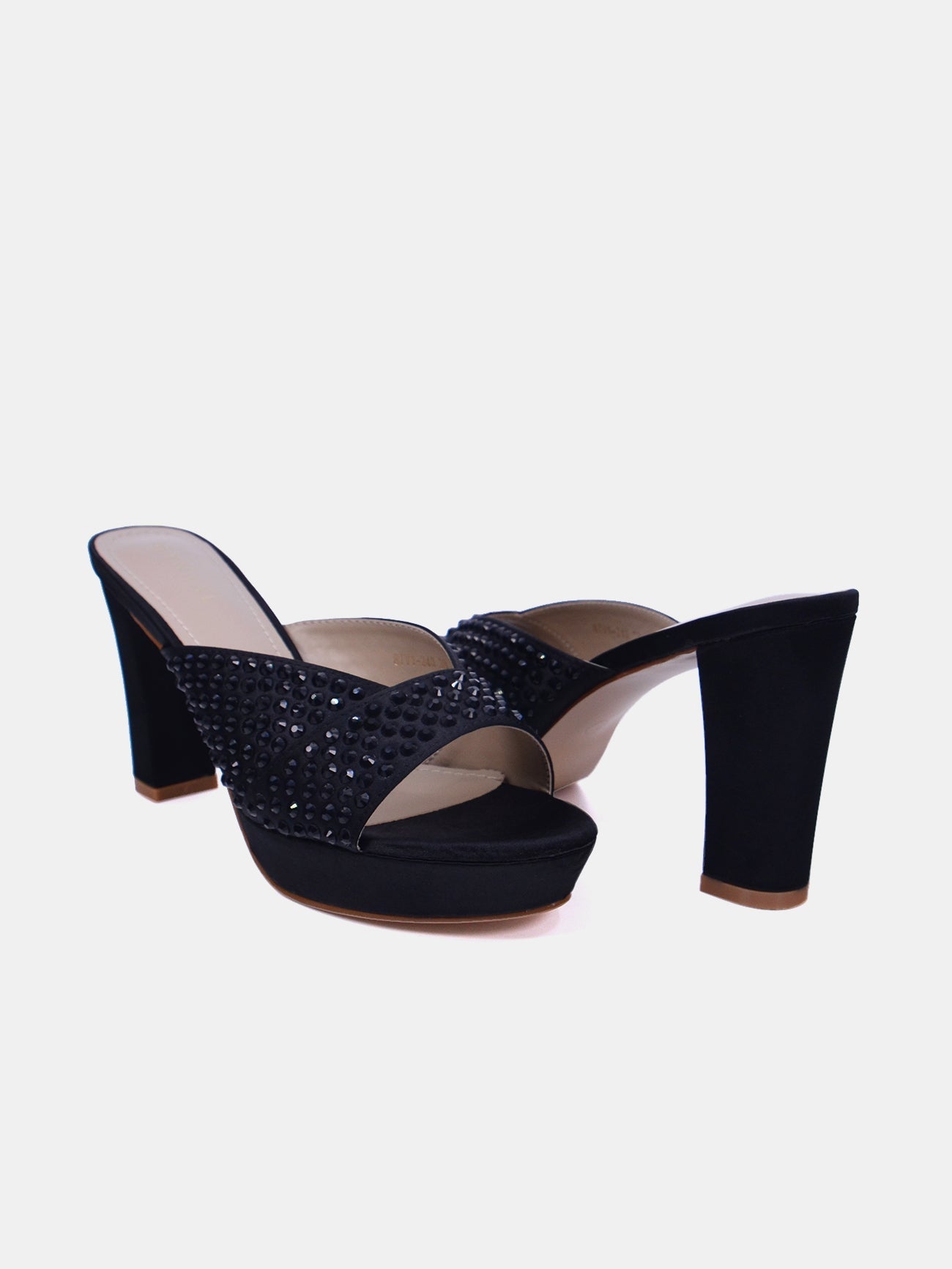 Mynaal Women's platform sandal with crystals-8TV1-240-Black