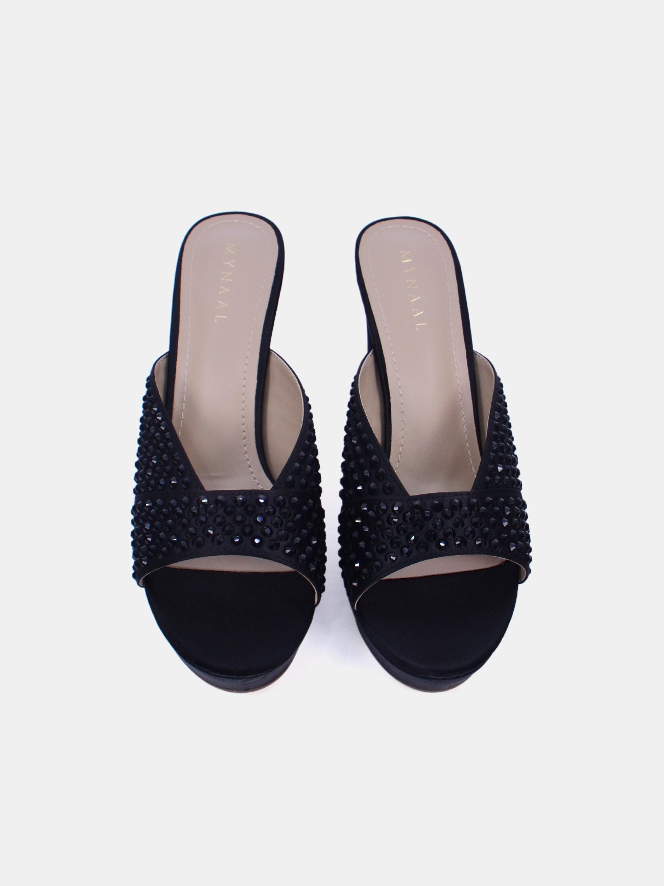 Mynaal Women's platform sandal with crystals-8TV1-240-Black