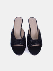 Mynaal Women's platform sandal with crystals-8TV1-240-Black