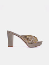 Women's platform sandal with crystals - 8TV1-240