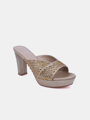 Mynaal Women's platform sandal with crystals-8TV1-240-Beige