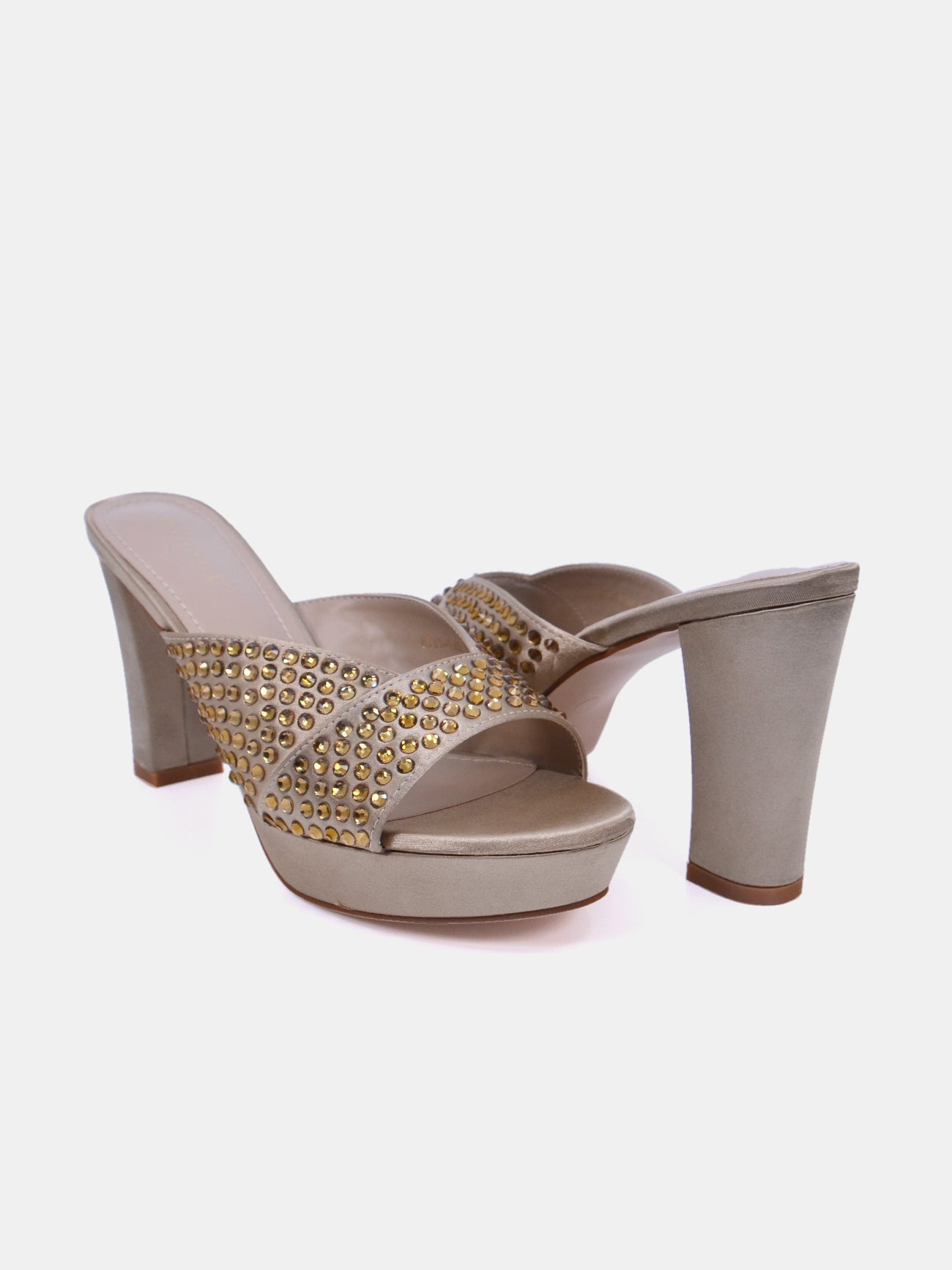 Mynaal Women's platform sandal with crystals-8TV1-240-Beige