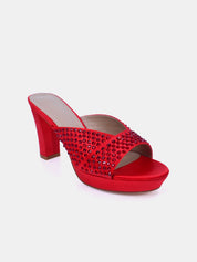 Mynaal Women's platform sandal with crystals-8TV1-240-Red