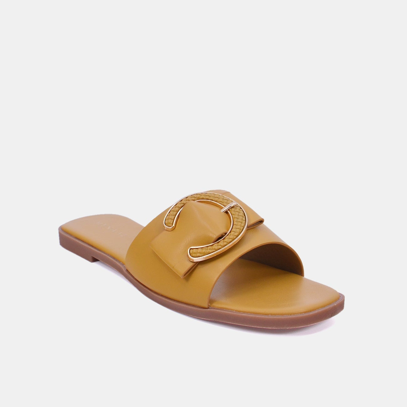 Mynaal Women's flat buckle sandal-3U888-6-Yellow