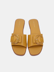 Mynaal Women's flat buckle sandal-3U888-6-Yellow