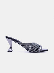 Mynaal Women's sandal with embellished spool heels-15C8618-1182-Black