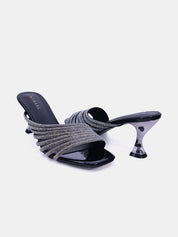 Mynaal Women's sandal with embellished spool heels-15C8618-1182-Black