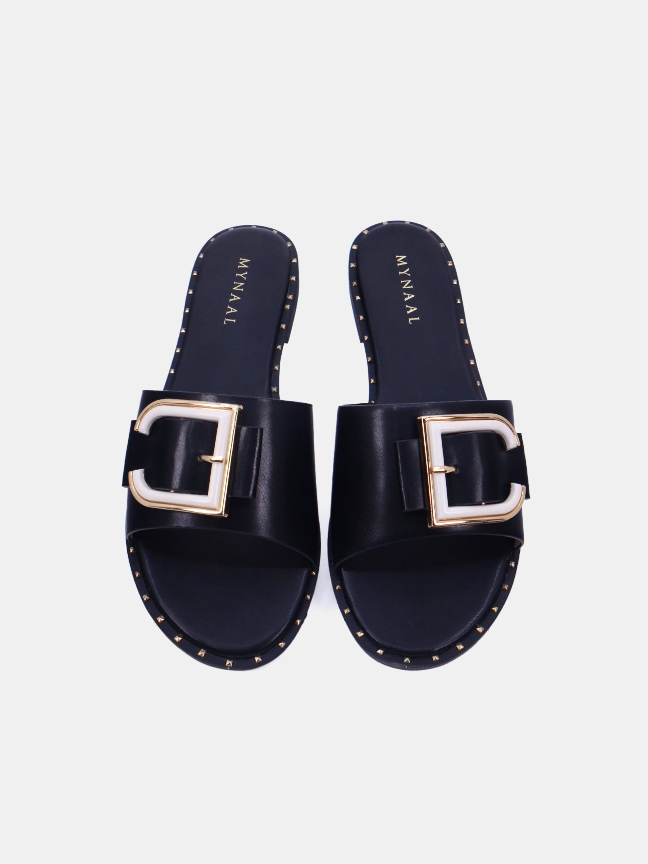 Mynaal Women's flat buckle sandal-18F8827-215-Black