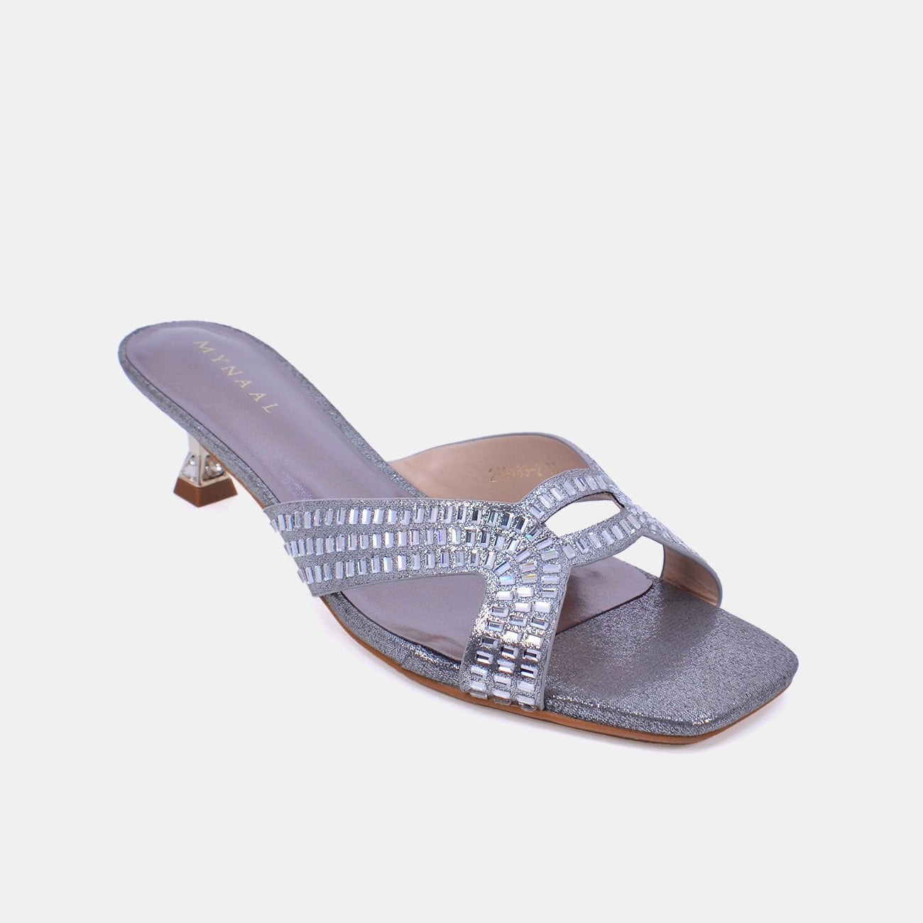 Mynaal Women's spool heel sandal-2G9183-2-Gray