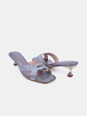 Mynaal Women's spool heel sandal-2G9183-2-Gray