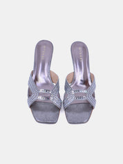 Mynaal Women's spool heel sandal-2G9183-2-Gray