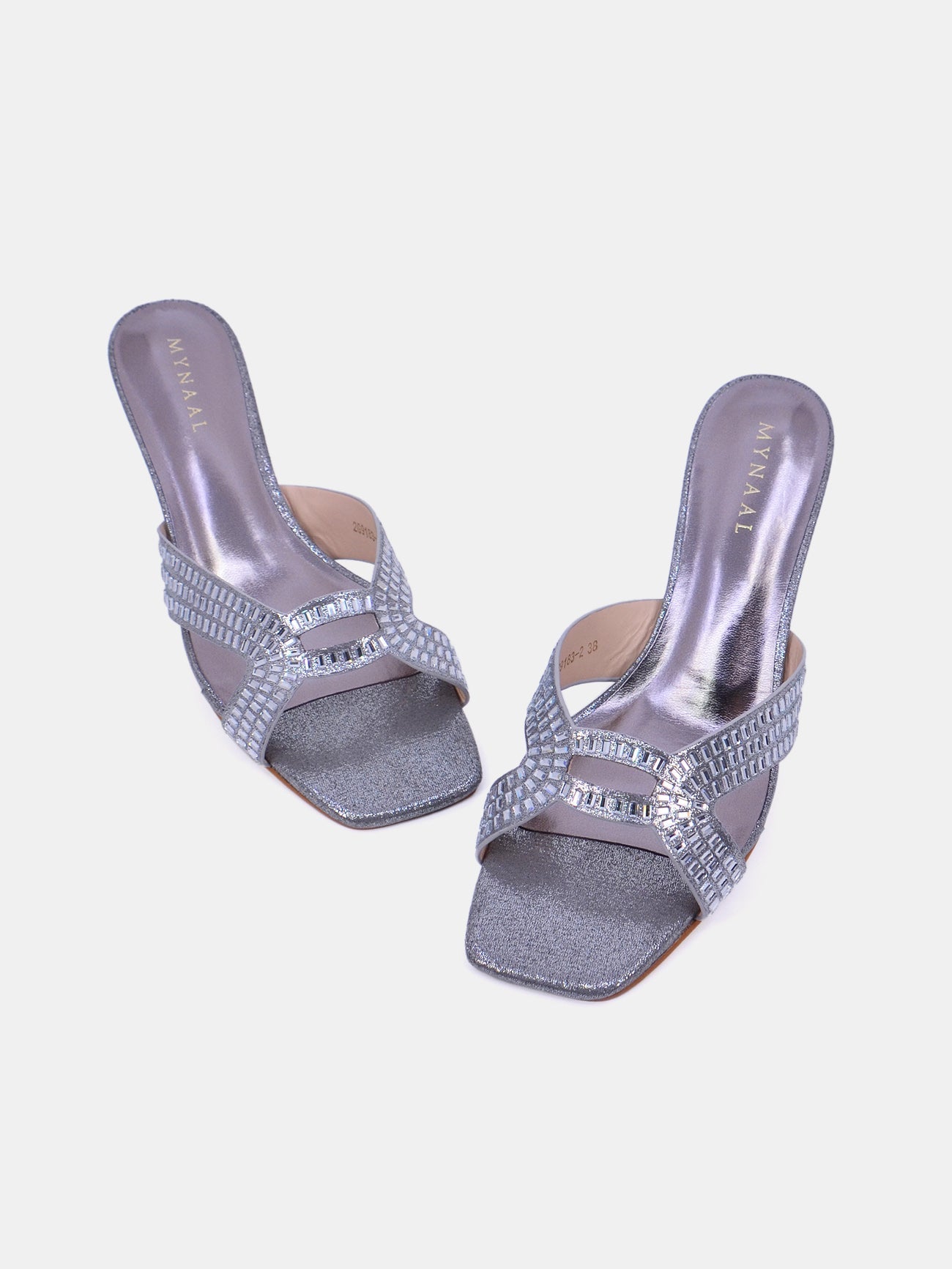 Mynaal Women's spool heel sandal-2G9183-2-Gray