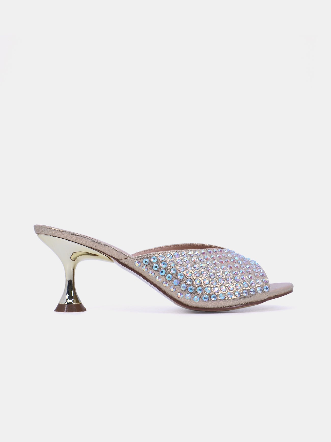 Mynaal Women's sandal with crystal-embellished spool heels-10G676-75-Gold