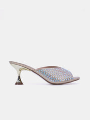 Mynaal Women's sandal with crystal-embellished spool heels-10G676-75-Gold